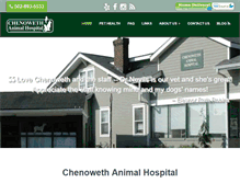 Tablet Screenshot of chenowethanimalhospital.com